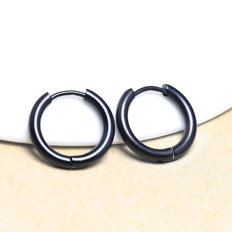 Titanium Steel Hoop Earrings Set for Men Women