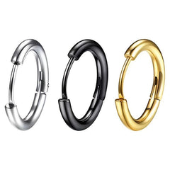 Titanium Steel Hoop Earrings Set for Men Women