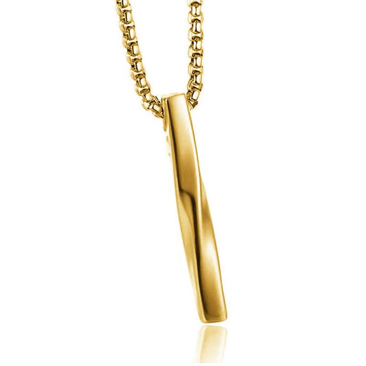 Men's Stainless Steel Bar Pendant Necklace