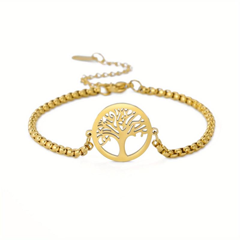 Stainless Steel Tree Of Life Bracelet Link Bracelet Gift