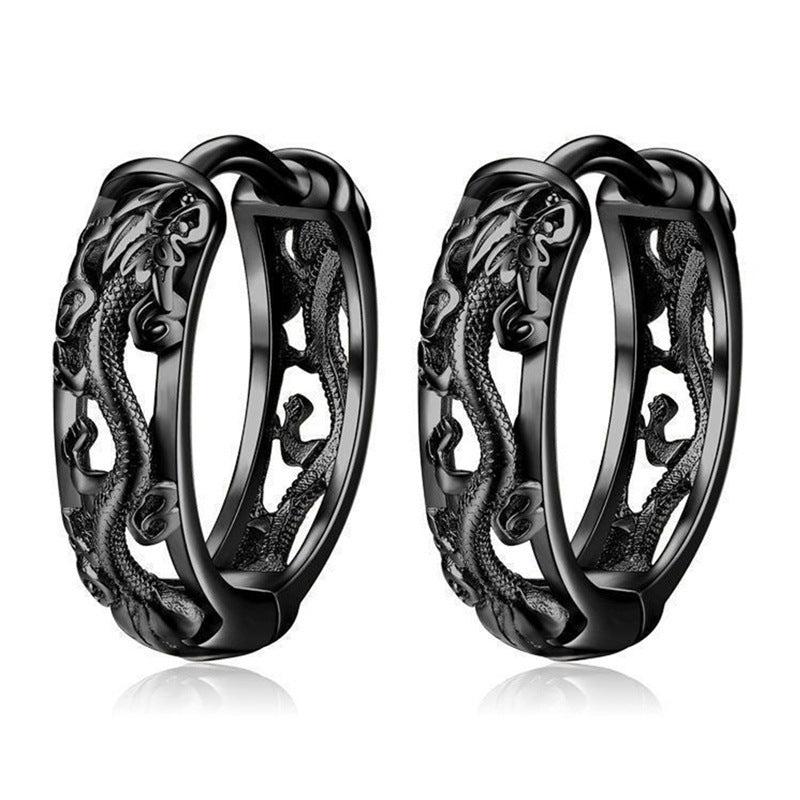 Dragon Stud Earrings & Men's Retro Ethnic Style Earrings