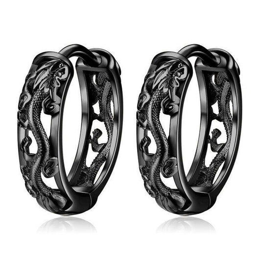 Dragon Stud Earrings & Men's Retro Ethnic Style Earrings