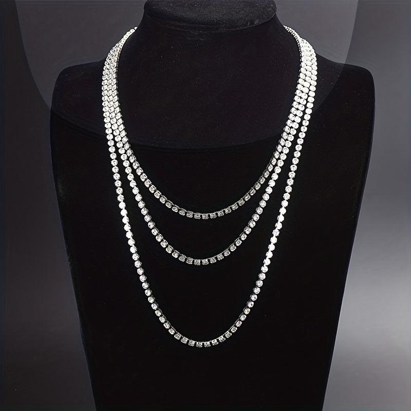 Hip Hop Full Rhinestone Pendant Clavicle Necklace Pendant High Sense Minimalist