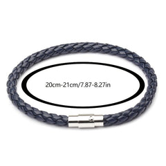 European Magnetic Men's Leather Rope Bracelet
