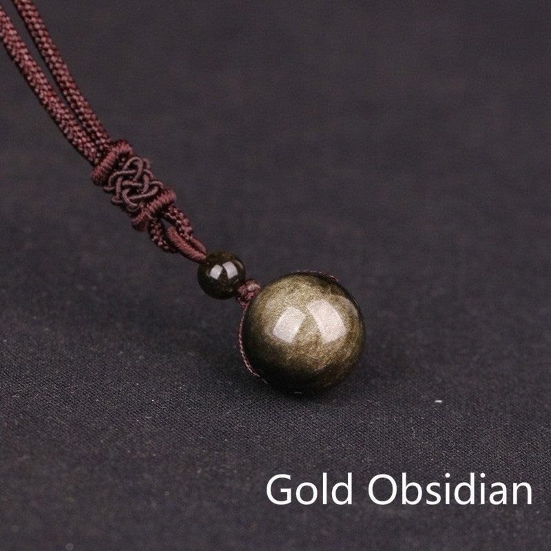 High Pure Natural Tiger's Eye Stone Beads Pendant Necklace