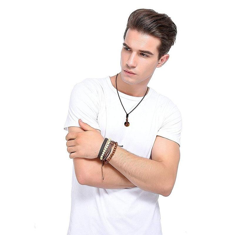 High Pure Natural Tiger's Eye Stone Beads Pendant Necklace