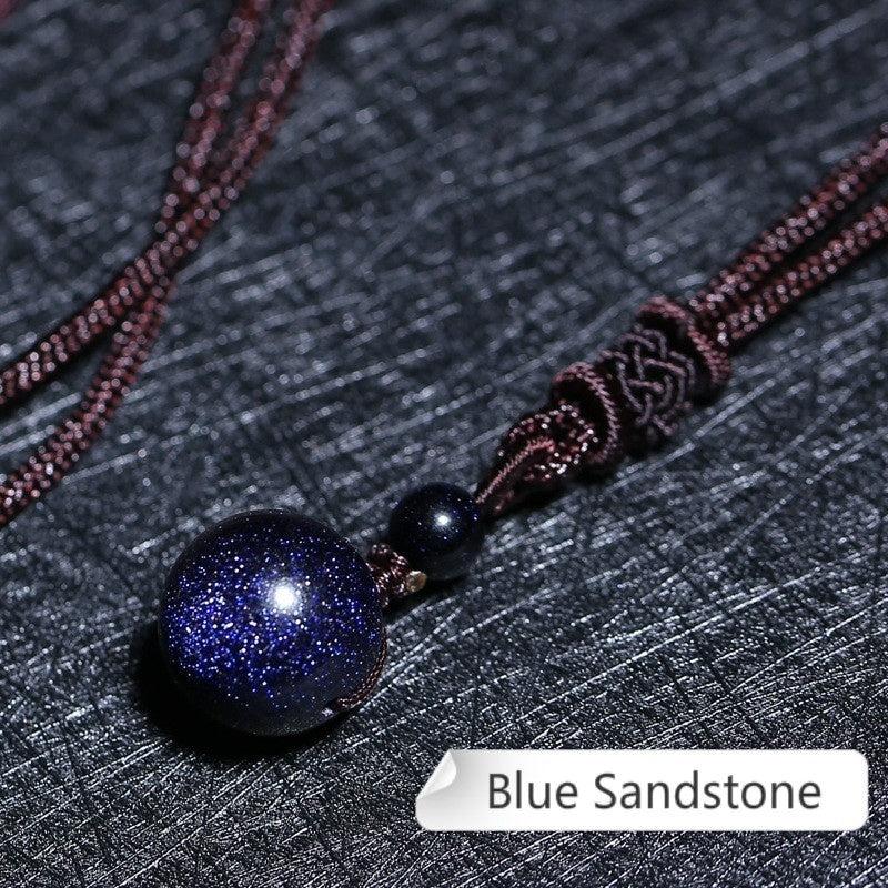 High Pure Natural Tiger's Eye Stone Beads Pendant Necklace