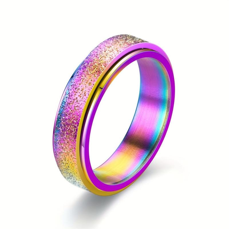 Stainless Steel Rotating Decompressing Pearl Sand Ring