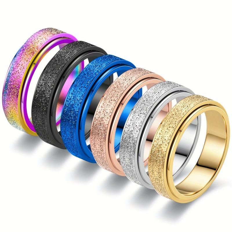 Stainless Steel Rotating Decompressing Pearl Sand Ring