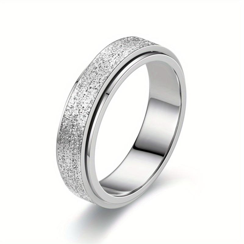 Stainless Steel Rotating Decompressing Pearl Sand Ring