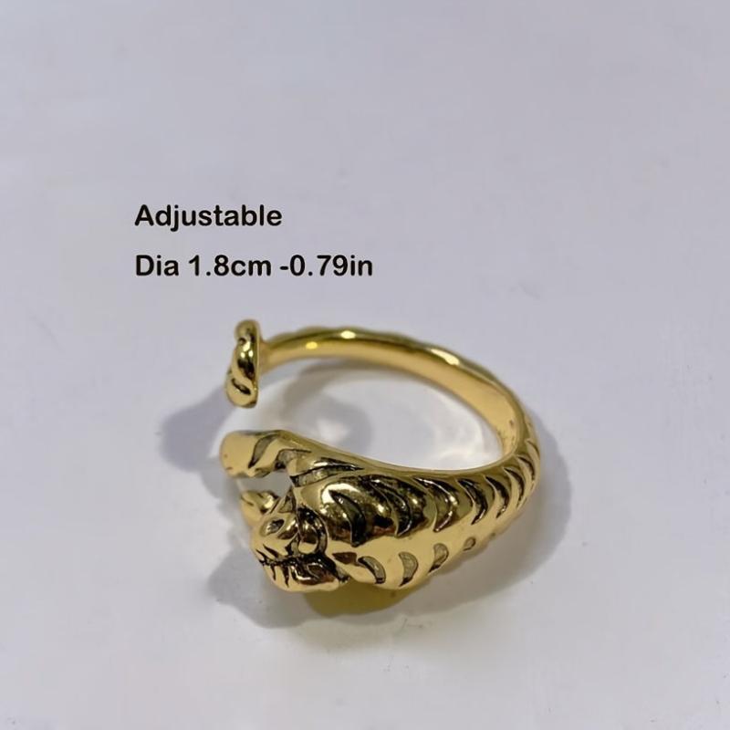 Year Of Tiger Initial Year Baby Tiger Open Ring Men's National Tide Personality