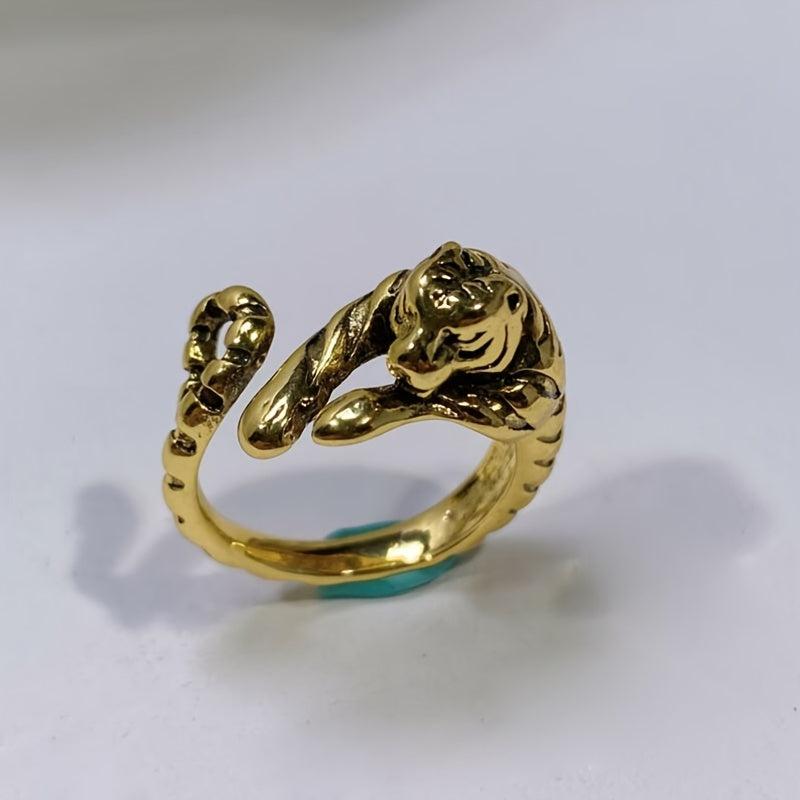 Year Of Tiger Initial Year Baby Tiger Open Ring Men's National Tide Personality