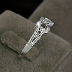 Men's Platinum Ring with Artificial Diamond Inlaid - Character Eight