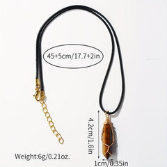 12 Colors Hexagon Pendant Necklace Crystal Lucky Stone Graduation Gift