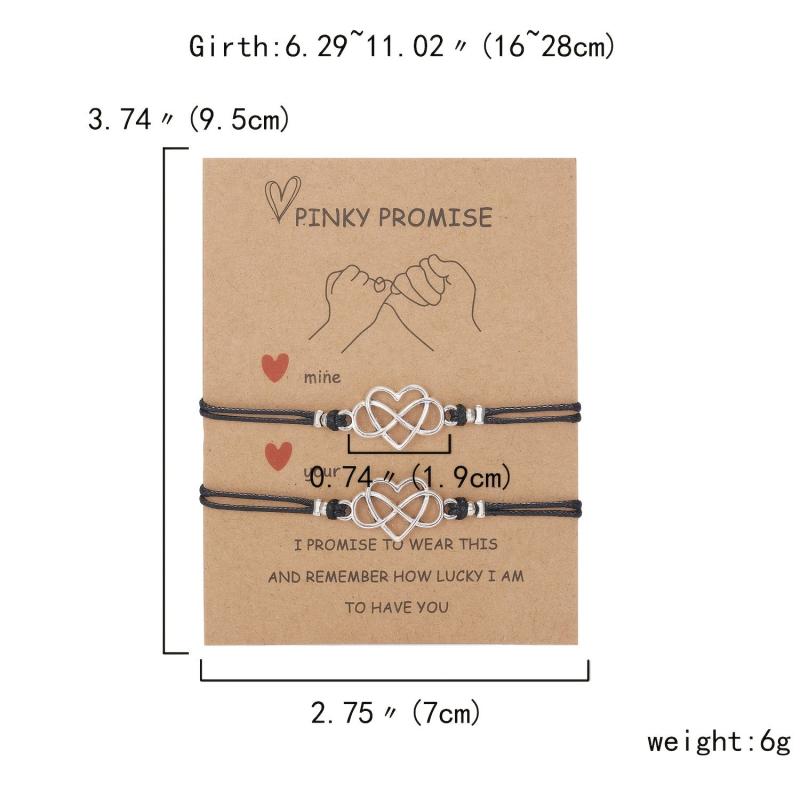 Casual Braided Heart Couples Bracelet Set