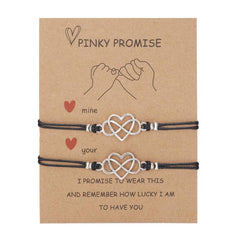 Casual Braided Heart Couples Bracelet Set