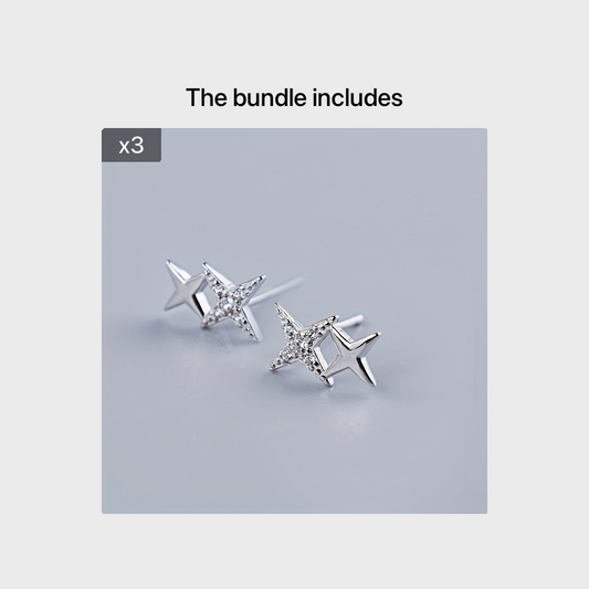 Light Star Stud Earrings Set
