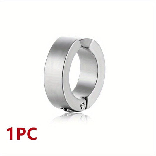 Titanium Steel Men's Hoop Ear Clip Non Pierced Earring