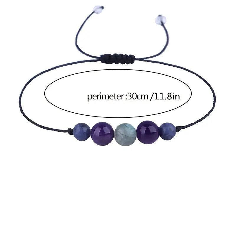 Healing Crystal Stone Beads Men's Bracelet