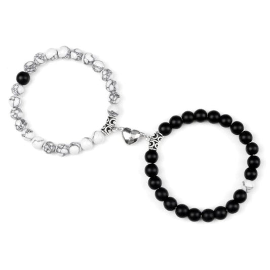 Men's Heart Magnetic Bead Bracelet Set