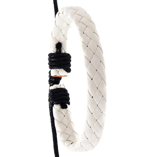 Vintage Men's Braided Leather Hand Rope Bracelet