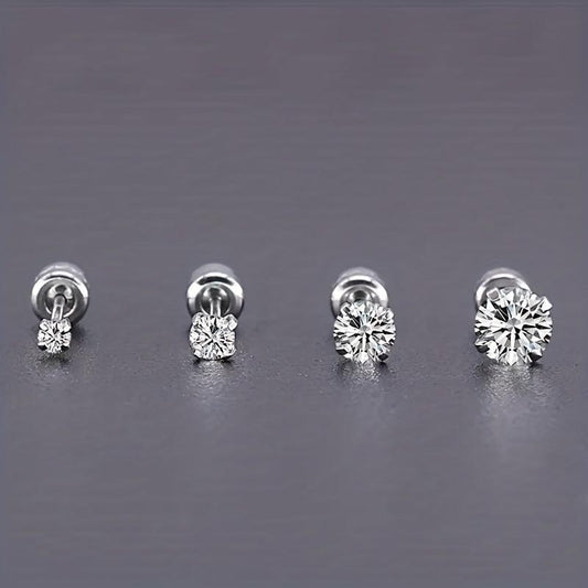 Men's Stainless Steel Zircon Earrings