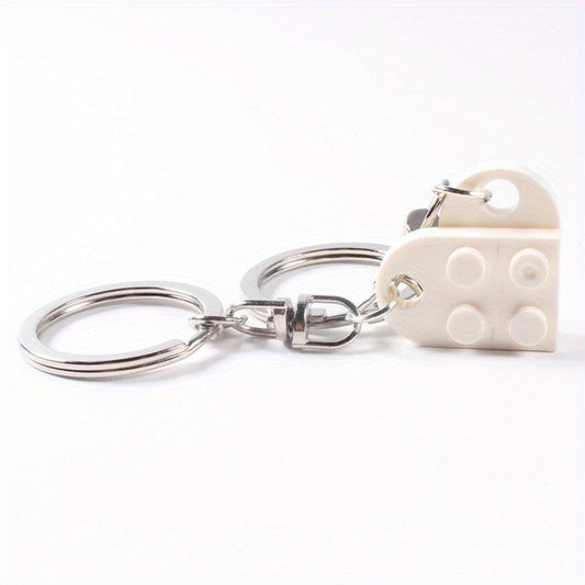 Love Heart Building Block Keychains For Couples - 20 Colors