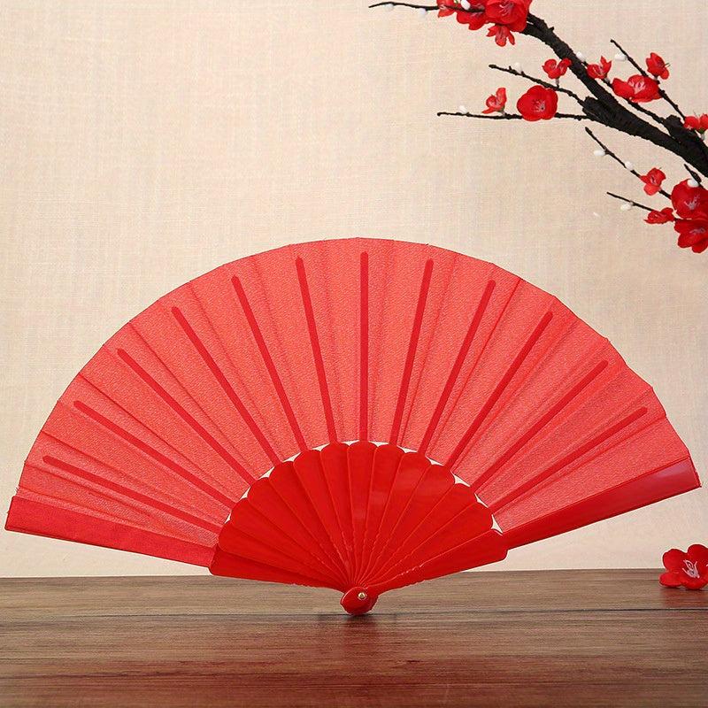 Colorful Plastic Chinese Style Folding Fan for Dance Clothing