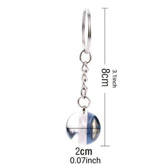 Zodiac Constellations Charms Keyring Crystal Ball Key Chain Rings