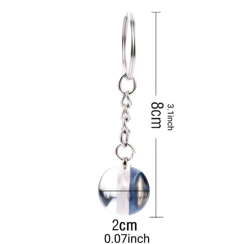 Zodiac Constellations Charms Keyring Crystal Ball Key Chain Rings