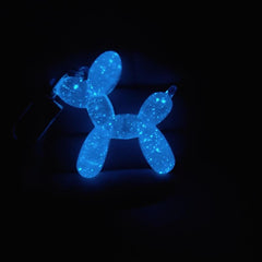 Luminous Balloon Dog Keychain Animal Key Ring Purse Bag Backpack Charm