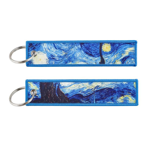 Flower Painted Keychain Lanyard Colorful Key Tag Lovely Gift Bag Accessories