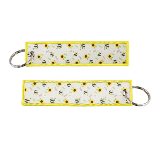 Flower Painted Keychain Lanyard Colorful Key Tag Lovely Gift Bag Accessories