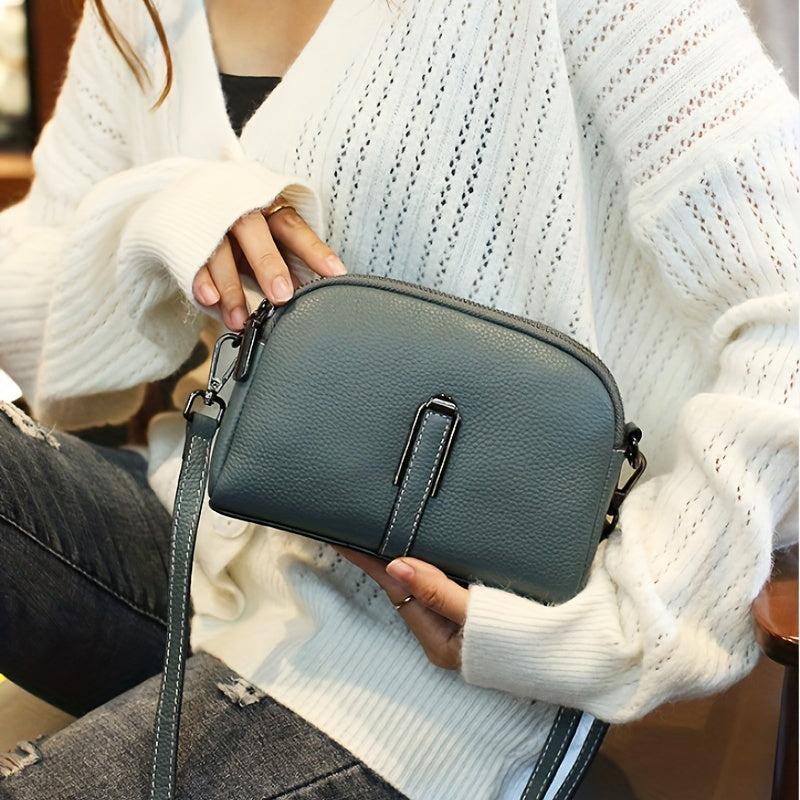 Metal Decor Crossbody Bag Square Shoulder Phone Purse