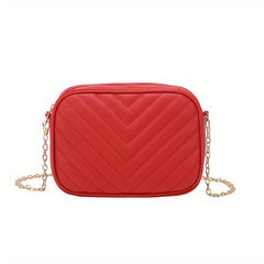 Women's Minimalist Square Shoulder Bag Quilted Detail for Work