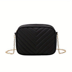 Women's Minimalist Square Shoulder Bag Quilted Detail for Work