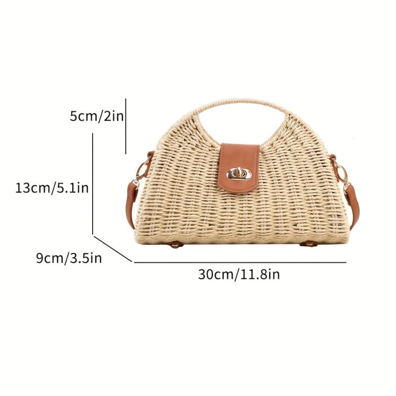Stylish Colorblock Turn Lock Crossbody Bag