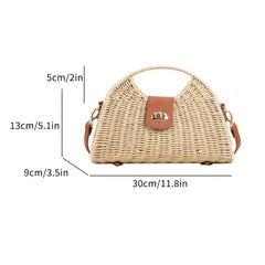 Stylish Colorblock Turn Lock Crossbody Bag