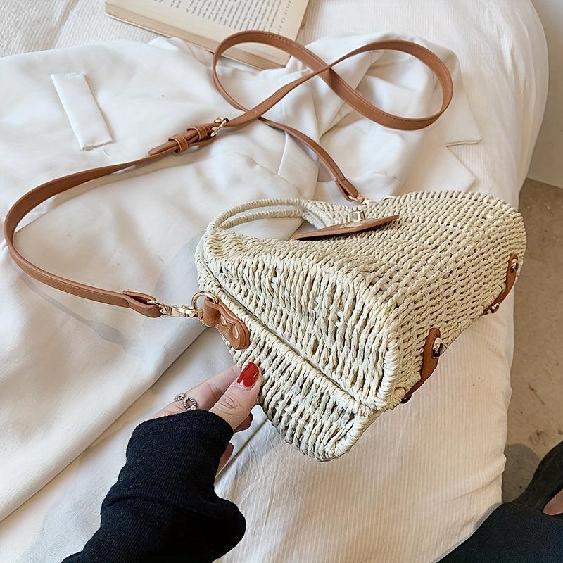 Stylish Colorblock Turn Lock Crossbody Bag