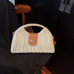Stylish Colorblock Turn Lock Crossbody Bag