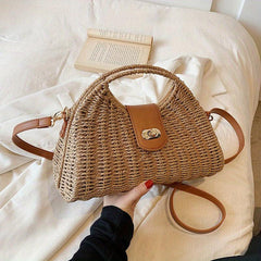 Stylish Colorblock Turn Lock Crossbody Bag