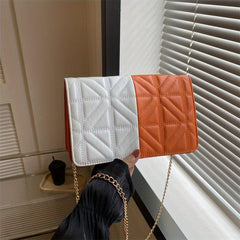 Colorblock Square Shoulder Bag Quilted Crossbody