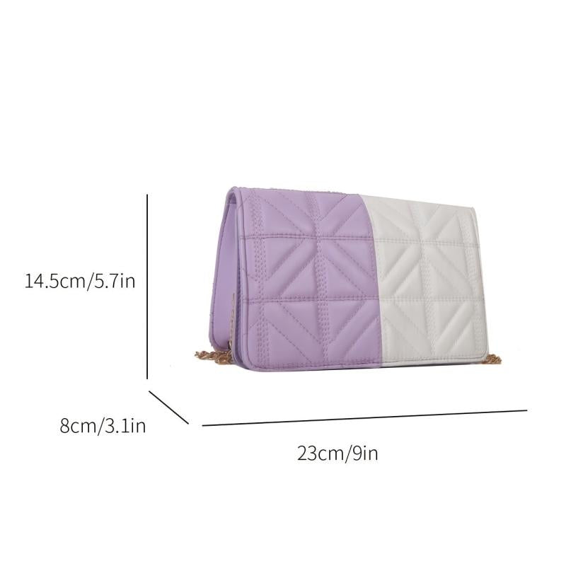 Colorblock Square Shoulder Bag Quilted Crossbody
