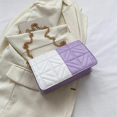 Colorblock Square Shoulder Bag Quilted Crossbody