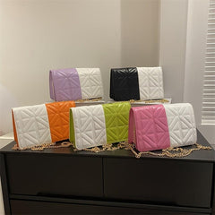 Colorblock Square Shoulder Bag Quilted Crossbody