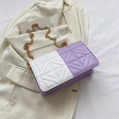 Colorblock Square Shoulder Bag Quilted Crossbody
