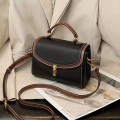 Small Contrast Crossbody Bag Buckle Flap Purse Women's Handbag