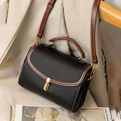 Small Contrast Crossbody Bag Buckle Flap Purse Women's Handbag