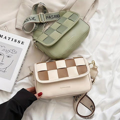 Colorblock Flap Bag Square Shoulder Bag