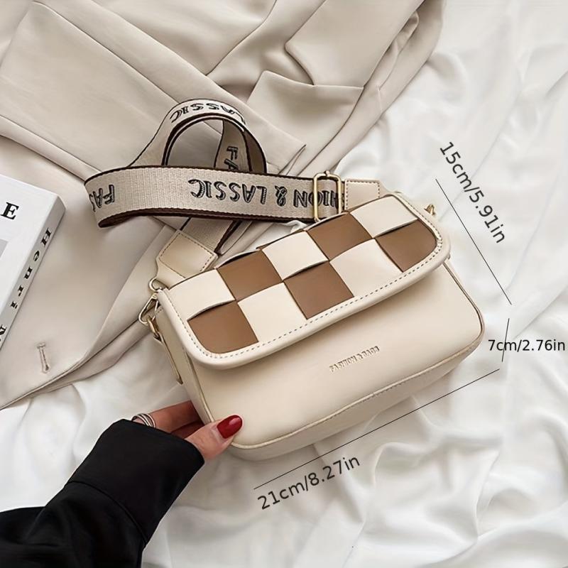Colorblock Flap Bag Square Shoulder Bag